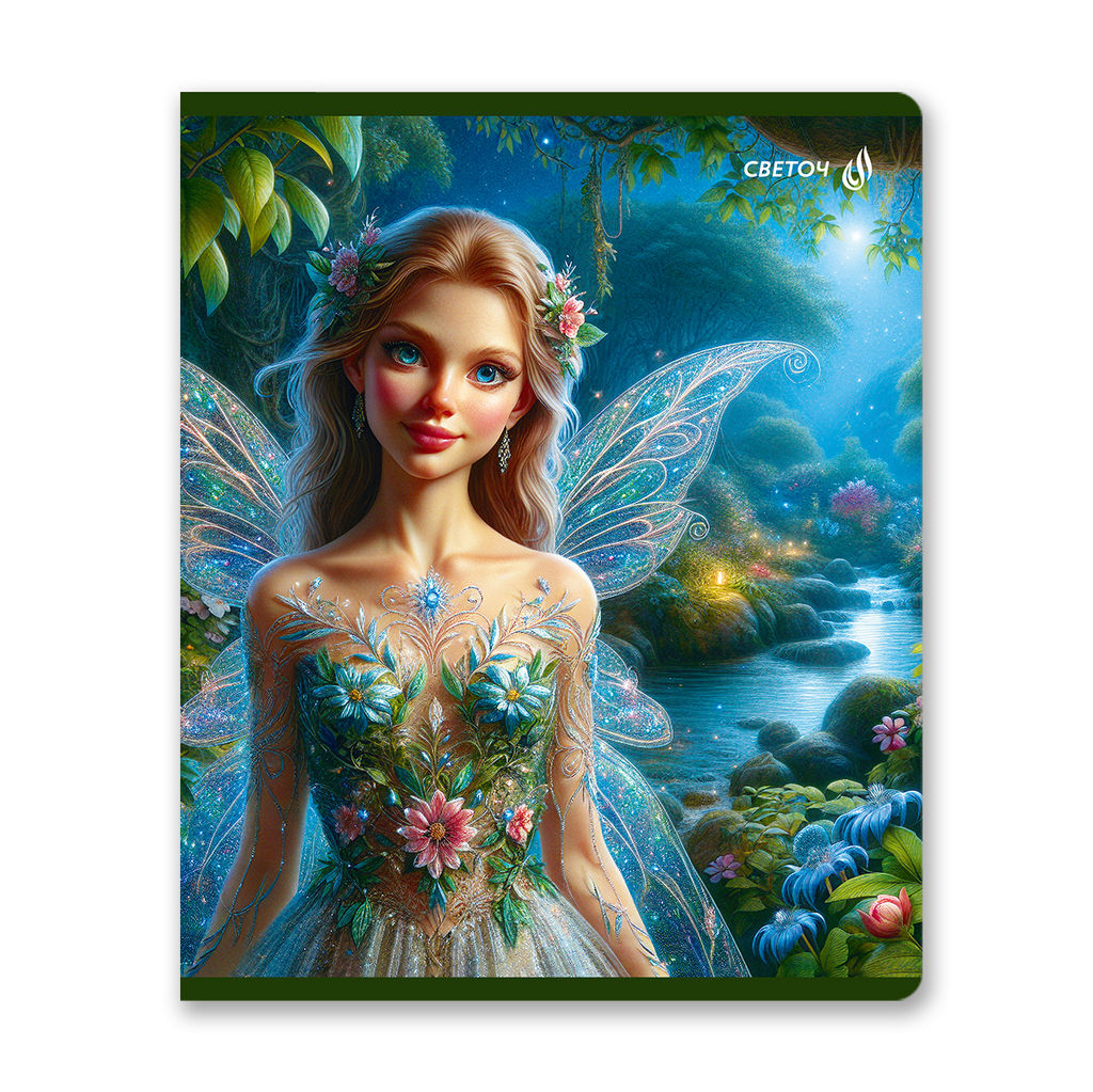 Светоч Т83 Тетрадь ученическая общая, выборочные блёстки, A5 48 л. на скобе 65 г/кв.м , белизна 100 % 10 шт. клетка 01477 Крылатая фантазия фото 3