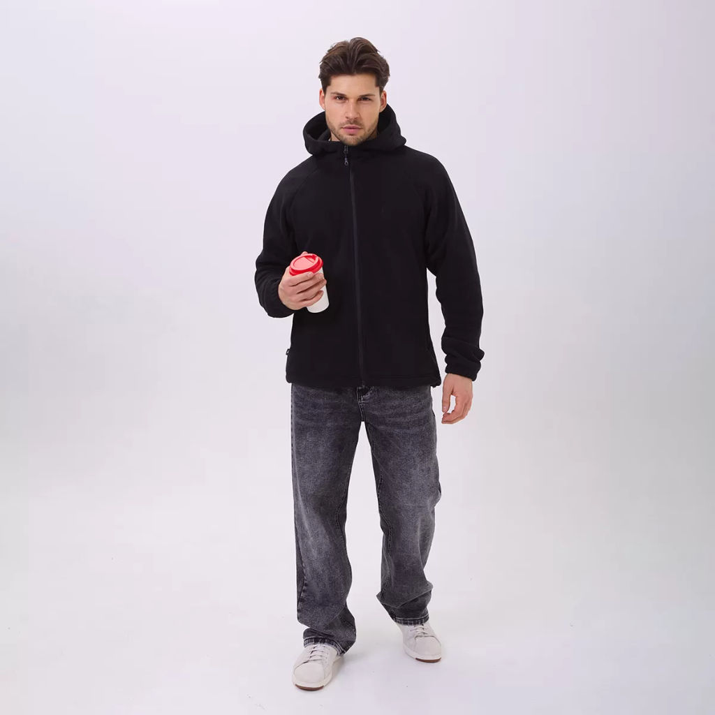 RODOS Толстовка на молнии мужская флис М-322 Черный  фото 3