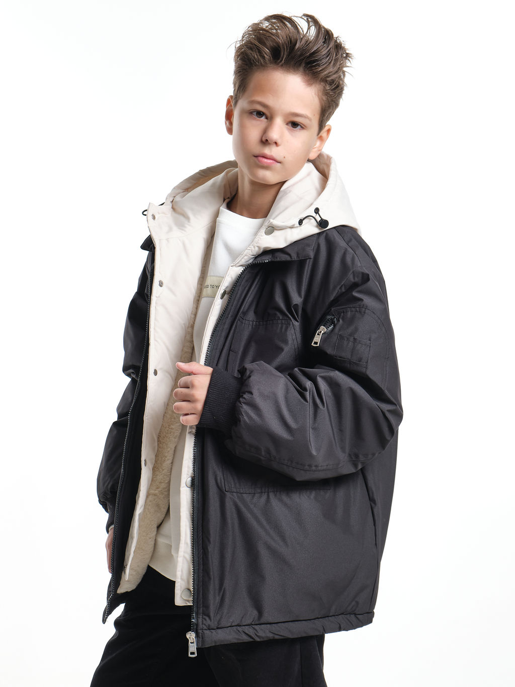Куртка для мальчика утепленная 33-8215 черный