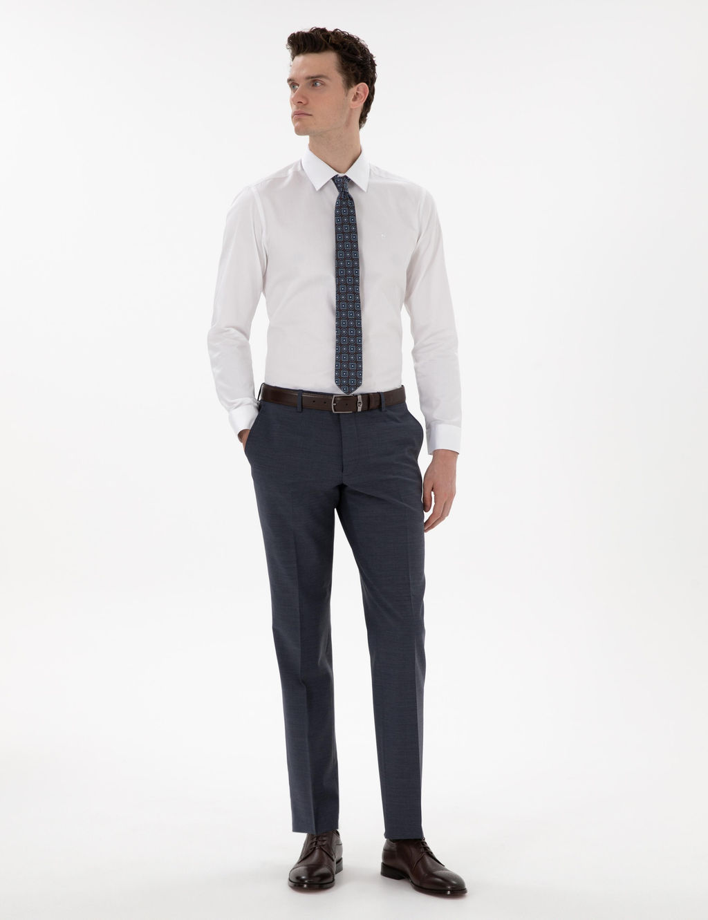 Beyaz Slim Fit Uzun Kollu Klasik G_mlek