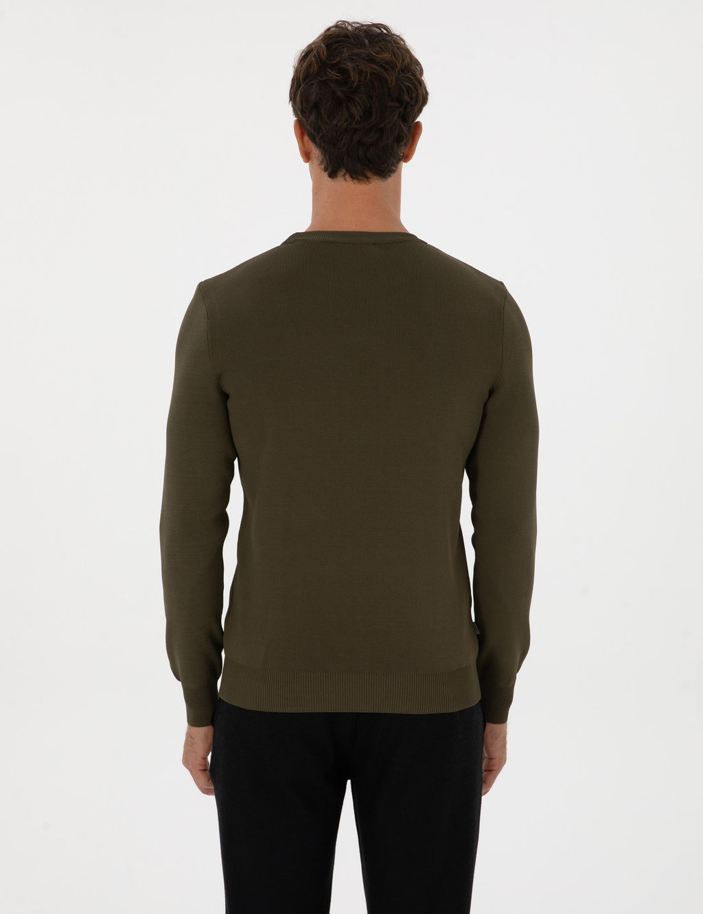 Koyu Haki Regular Fit Bisiklet Yaka Triko Kazak - Pierre cardin фото 5