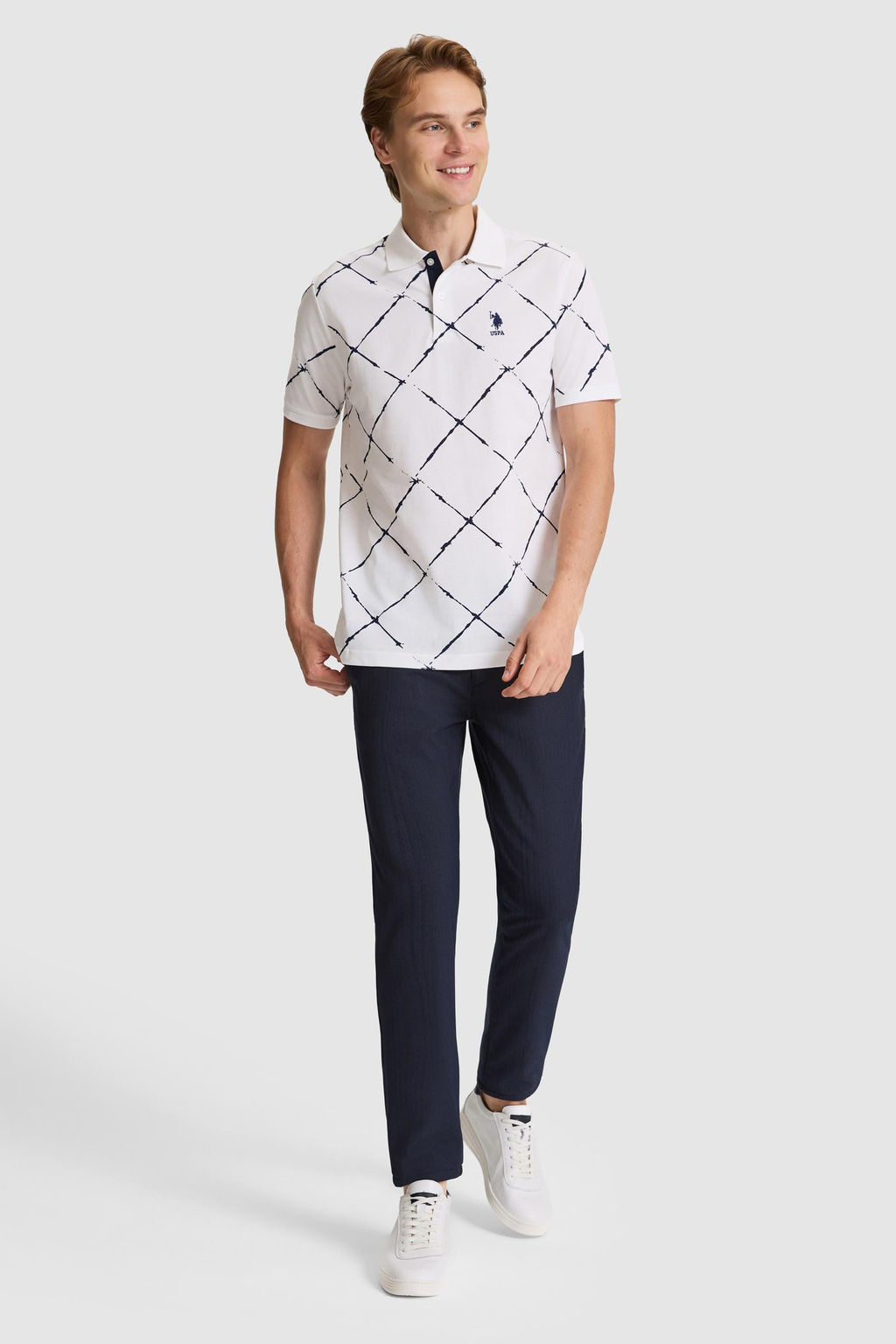 Erkek Beyaz Regular Fit Polo Yaka Ti__rt