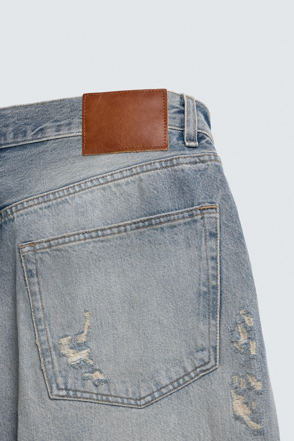 JEANS LOOSE FIT ROTOS / Azul claro - Zara фото 10