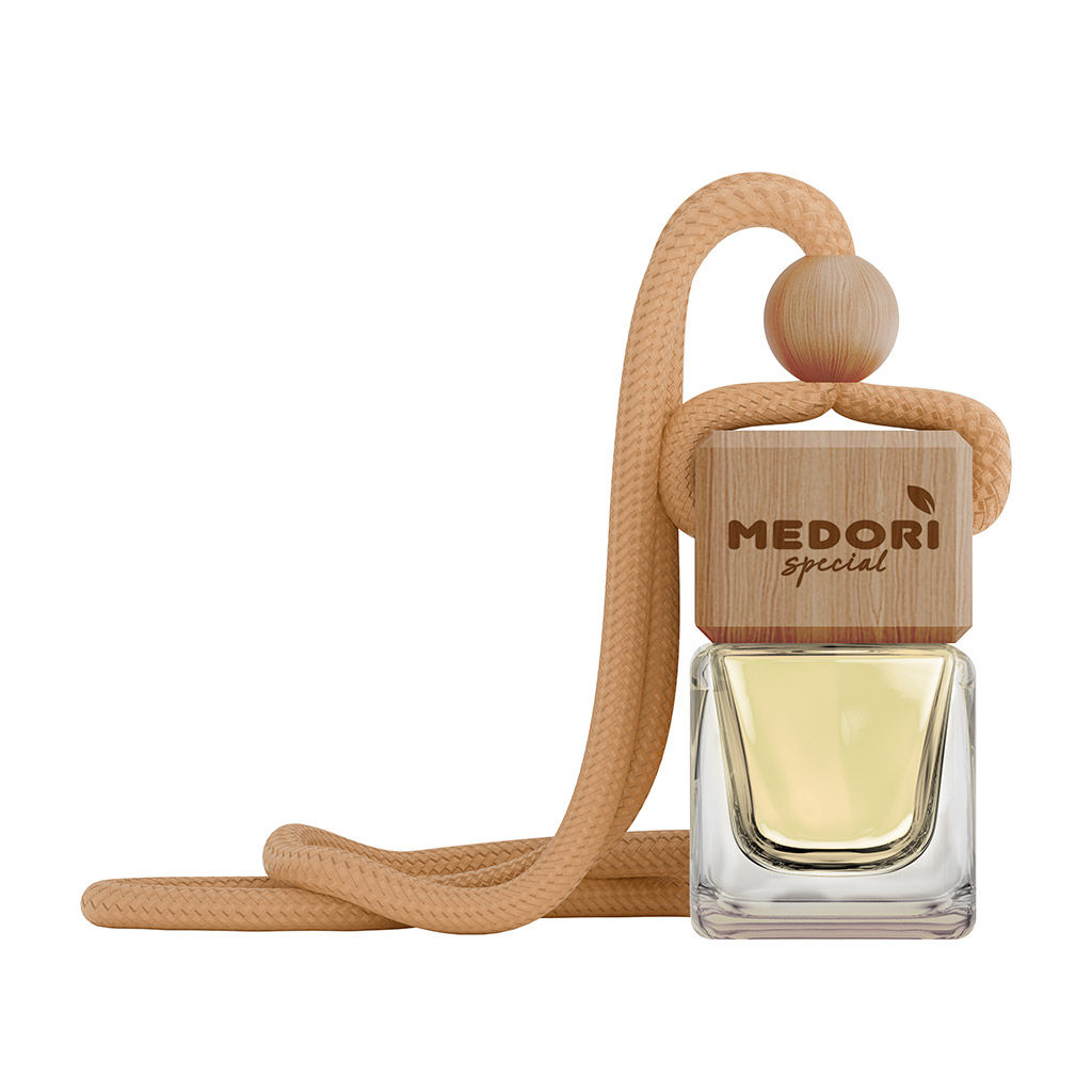 Ароматизатор автомобильный подвесной Бутылочка Аналог аромата Jadore 8х2,5х17,5см, на шнурке, парфюм, с пробником аромата, в блистере, Medori (Россия)  фото 2