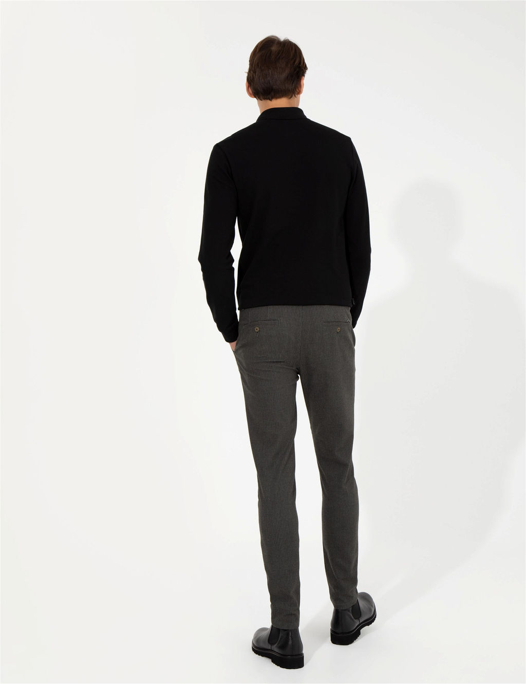 Haki Slim Fit Keten Kar___ml_ Chino Pantolon - Pierre cardin фото 4
