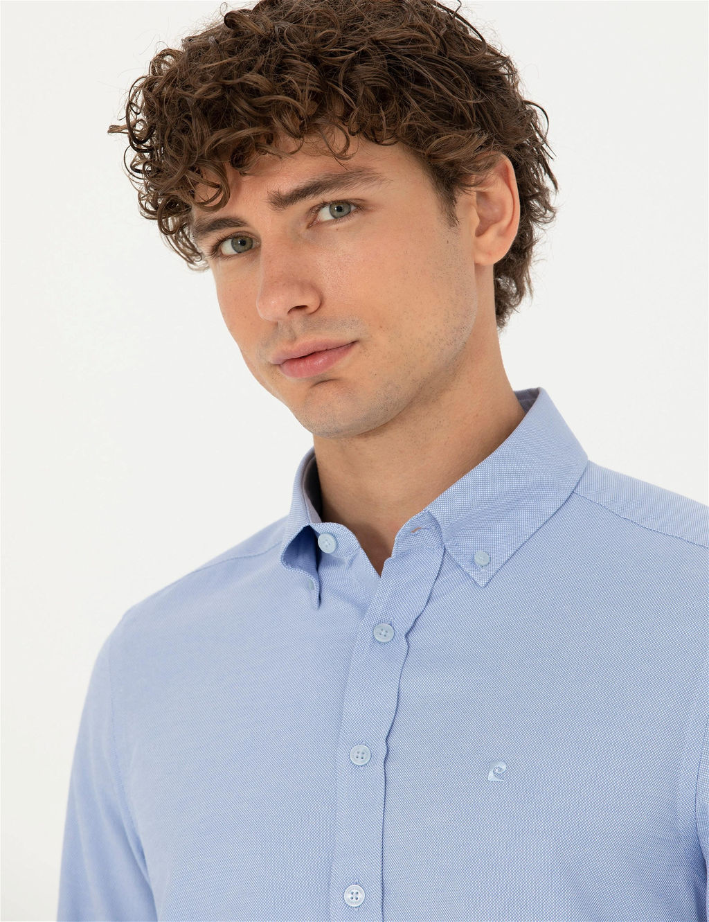 A__k Mavi Slim Fit Uzun Kollu G_mlek - Pierre cardin фото 2