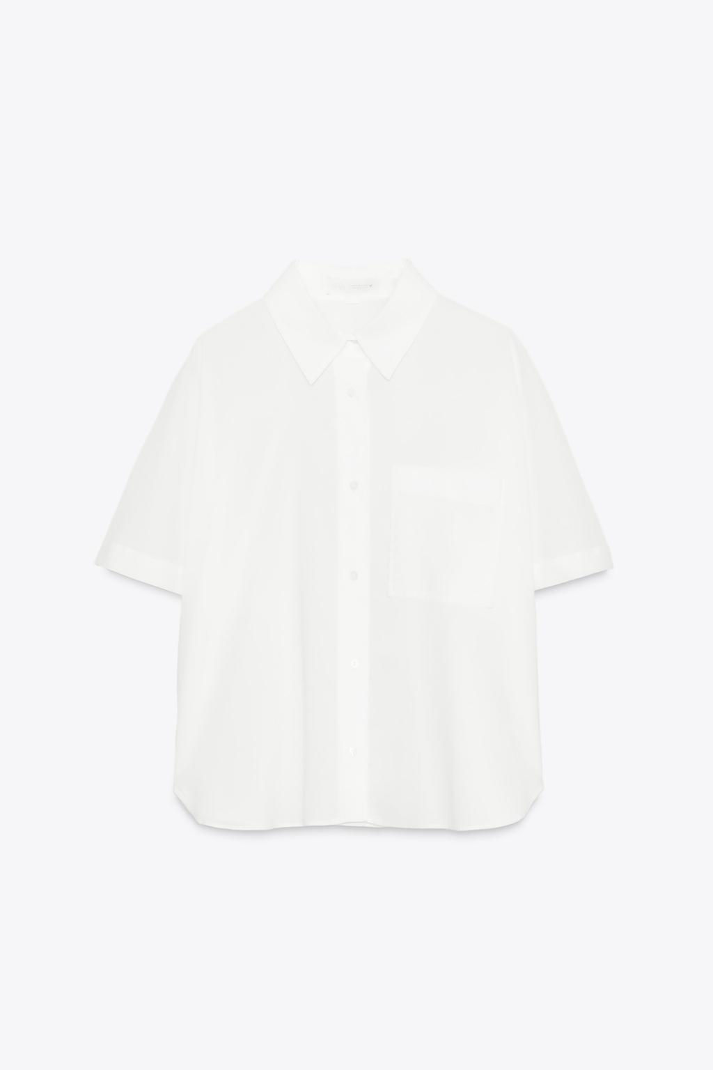 SEMI-SHEER COTTON SHIRT - Zara фото 6