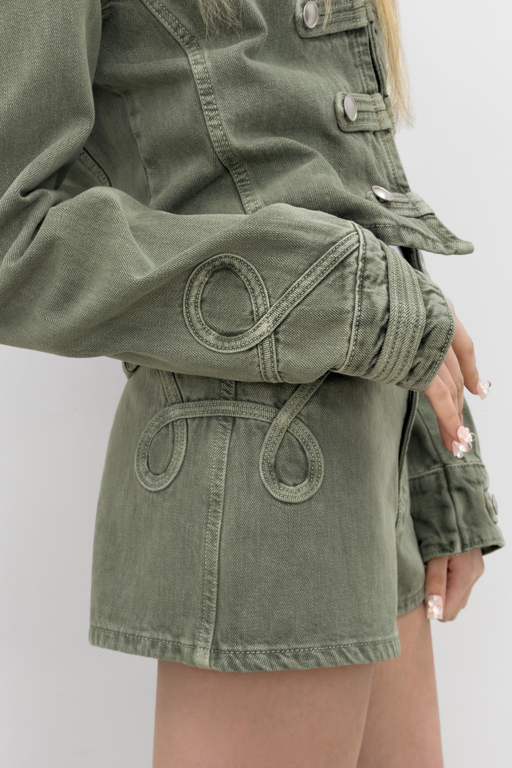 SHORT MINI BOTONES / Verde - Zara фото 4