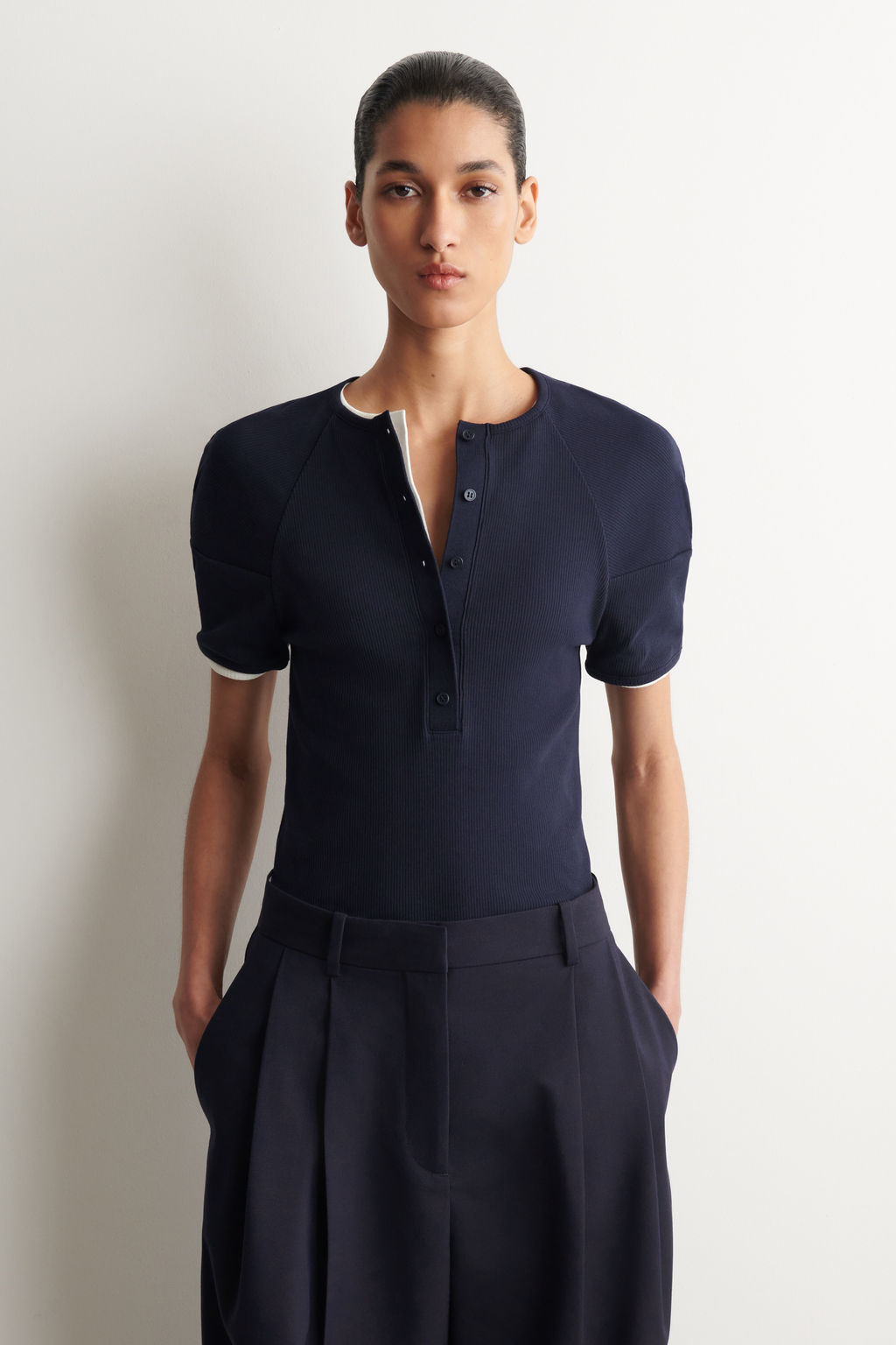 CAMISETA HENLEY DE CANAL? CON CUELLO REDONDO - H&m фото 3