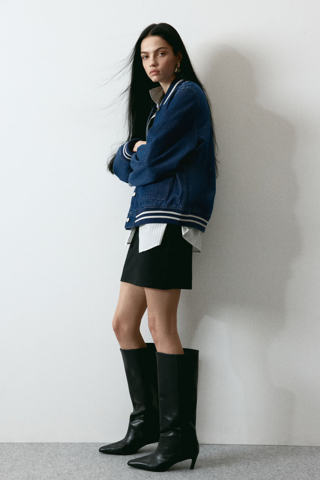 Chaqueta de b?isbol en denim - H&m фото 4
