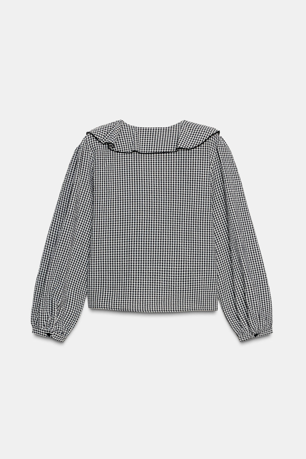 RUFFLED GINGHAM BLOUSE - Zara фото 6