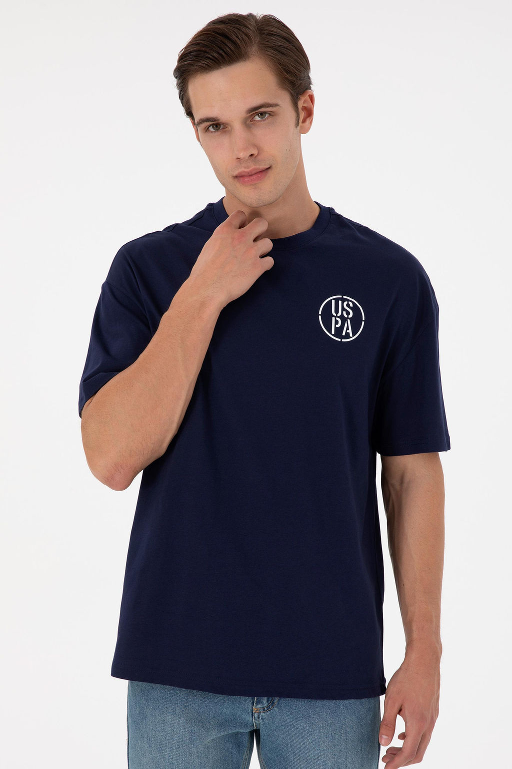 Футболка U.S. Polo Assn темно-синяя из хлопка фото 17