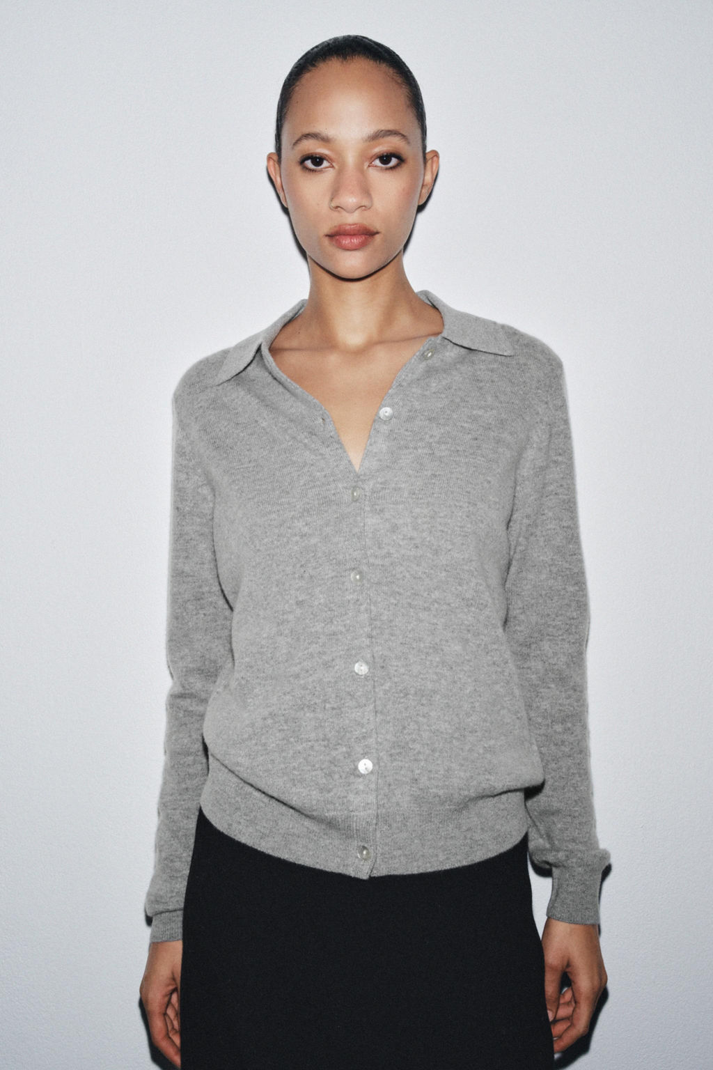 WOOL AND CASHMERE POLO CARDIGAN - Zara фото 2