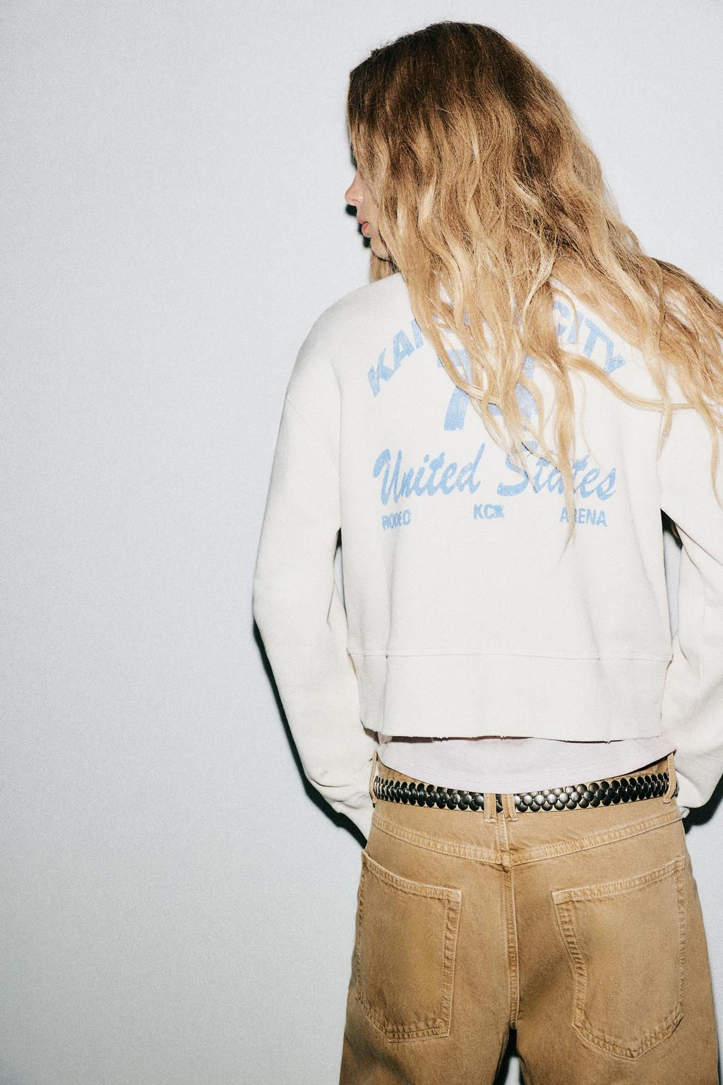 SLOGAN CROP SWEATSHIRT - Zara фото 5