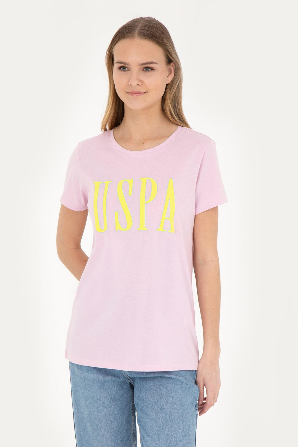 Женская розовая футболка с круглым вырезом - U.s. polo assn фото 10