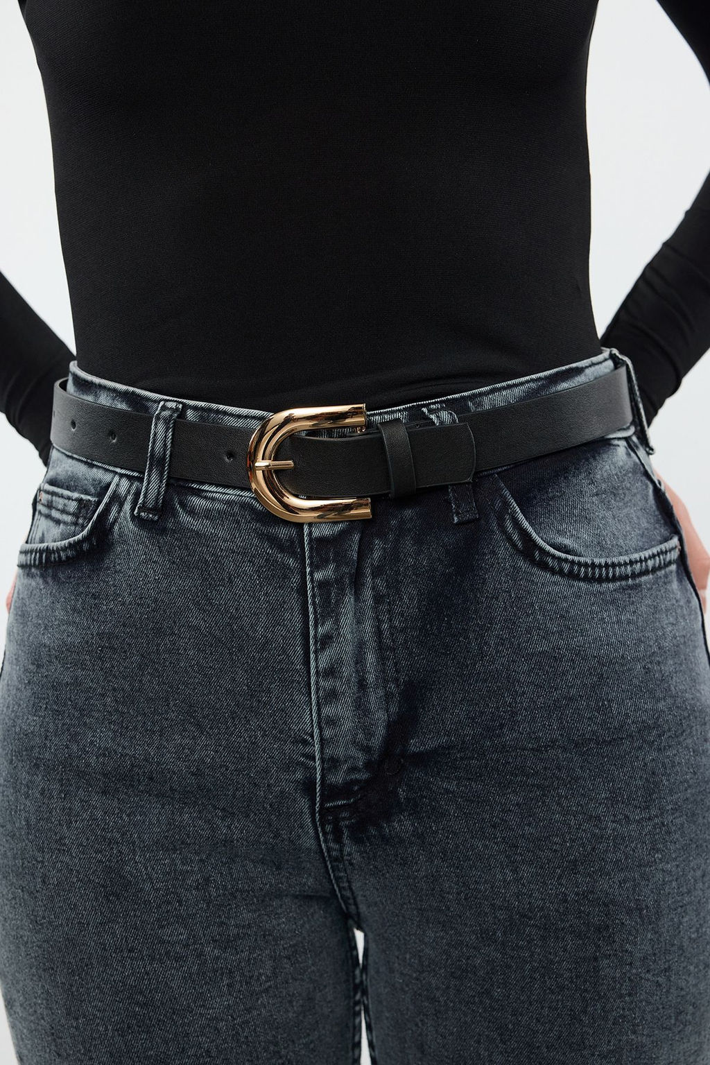 Trendyolmilla Siyah-Siyah Tokal? 2li Paket Deri Gorunumlu TWOAW25KE00002 фото 3