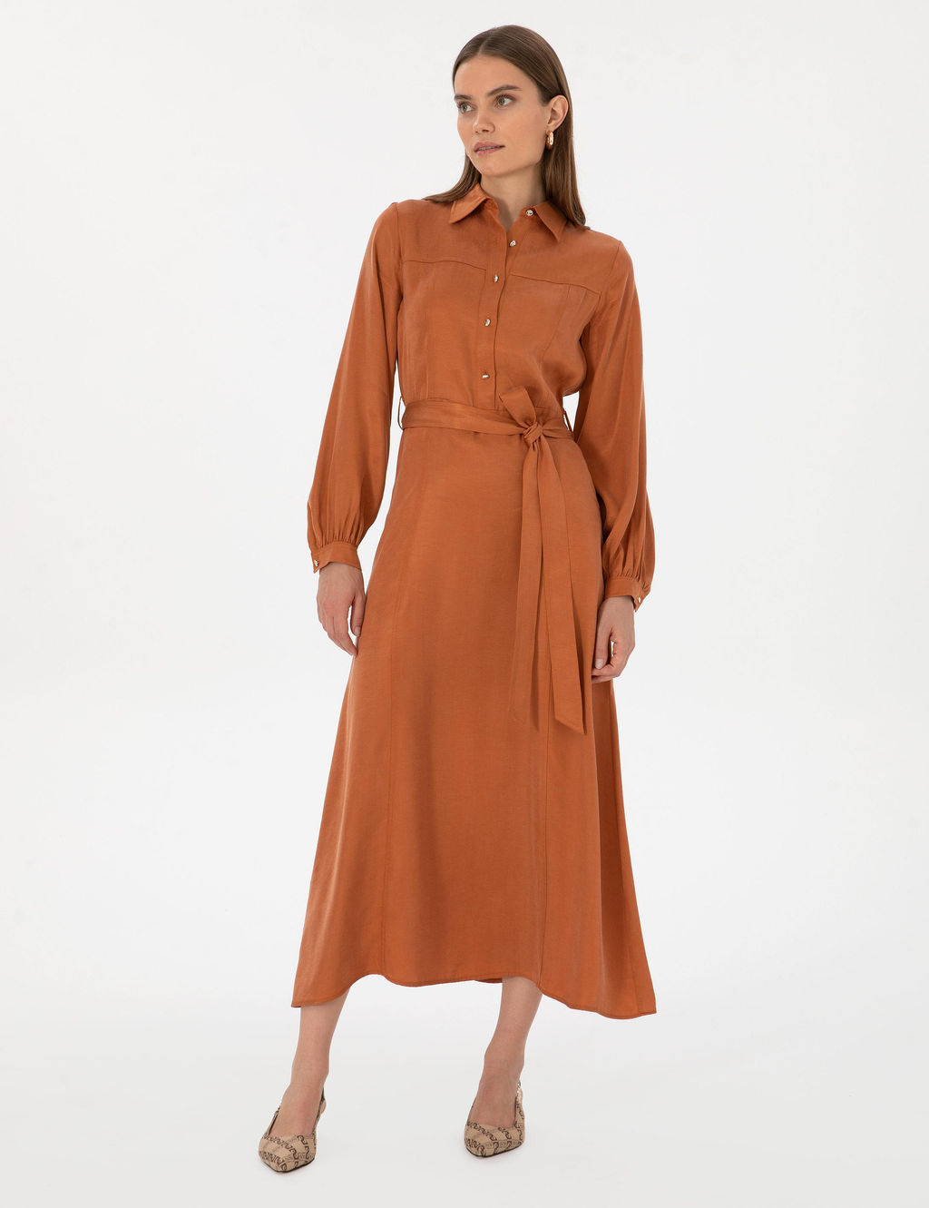 Tar__n Comfort Fit Dokuma Elbise - Pierre cardin фото 3