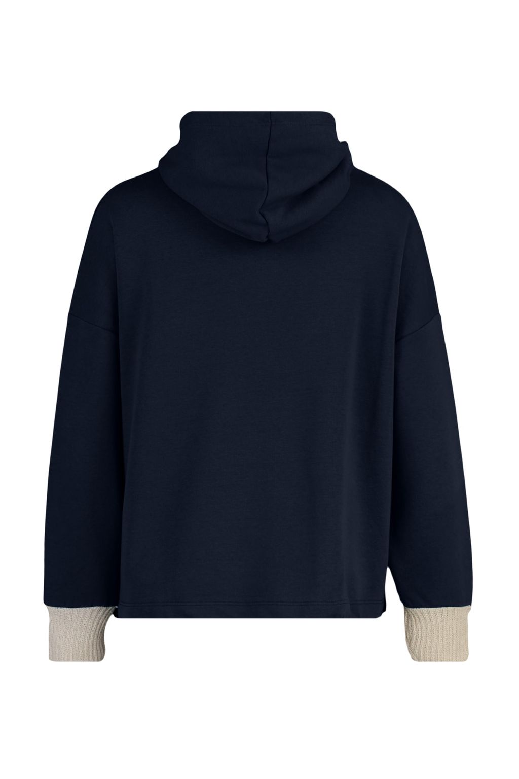 Lacivert Kal?n Ici Polarl? Triko Bant Detayl? Kapusonlu Orme Sweatshirt TWOAW22SW1806