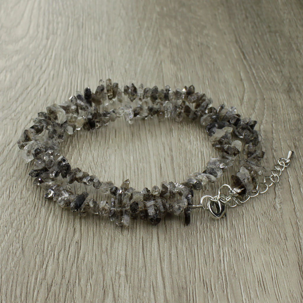 Алмаз херкимерский кристаллы 8 мм, "Кай", бусы 40..46см