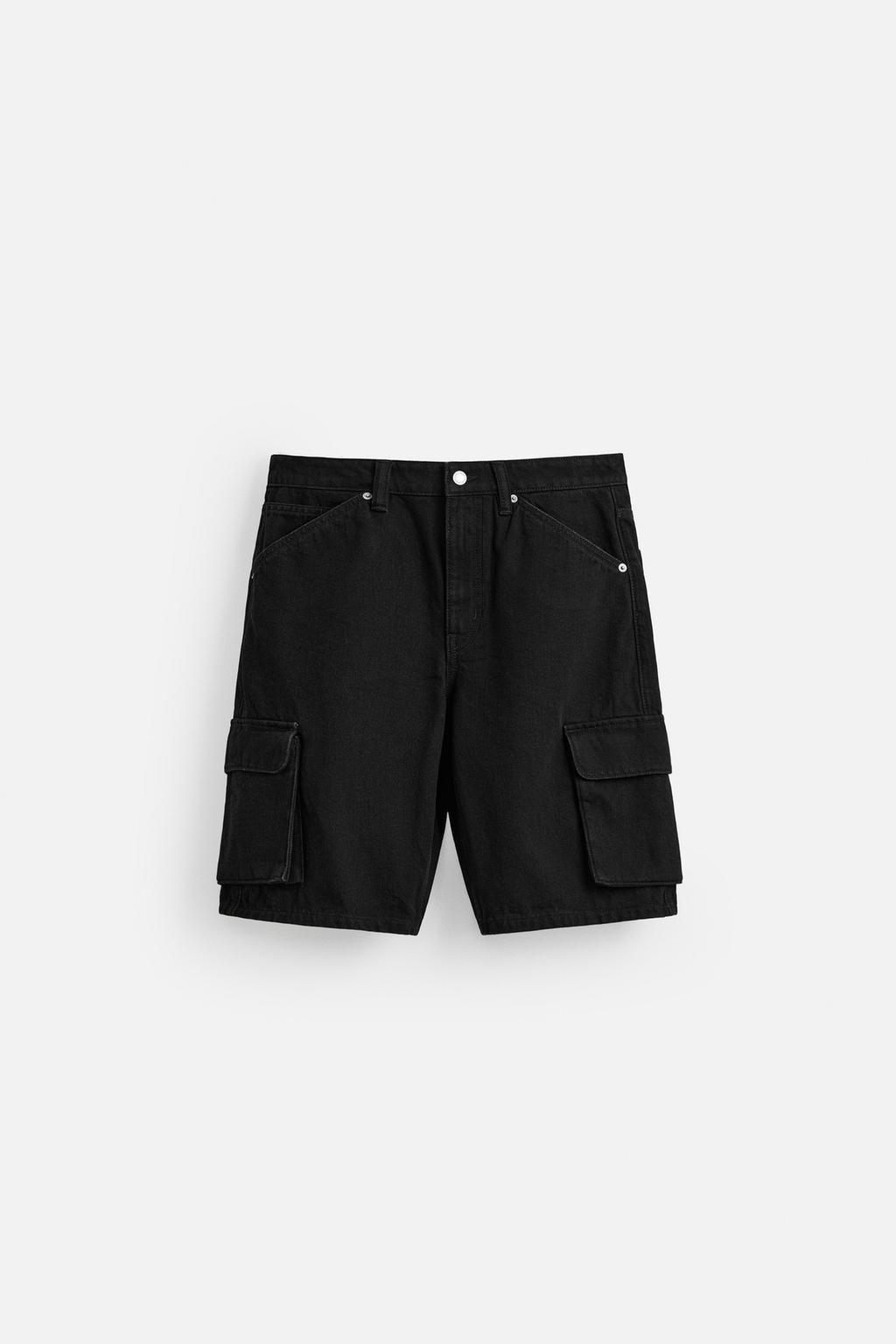 DENIM CARGO BERMUDA SHORTS - Zara фото 17