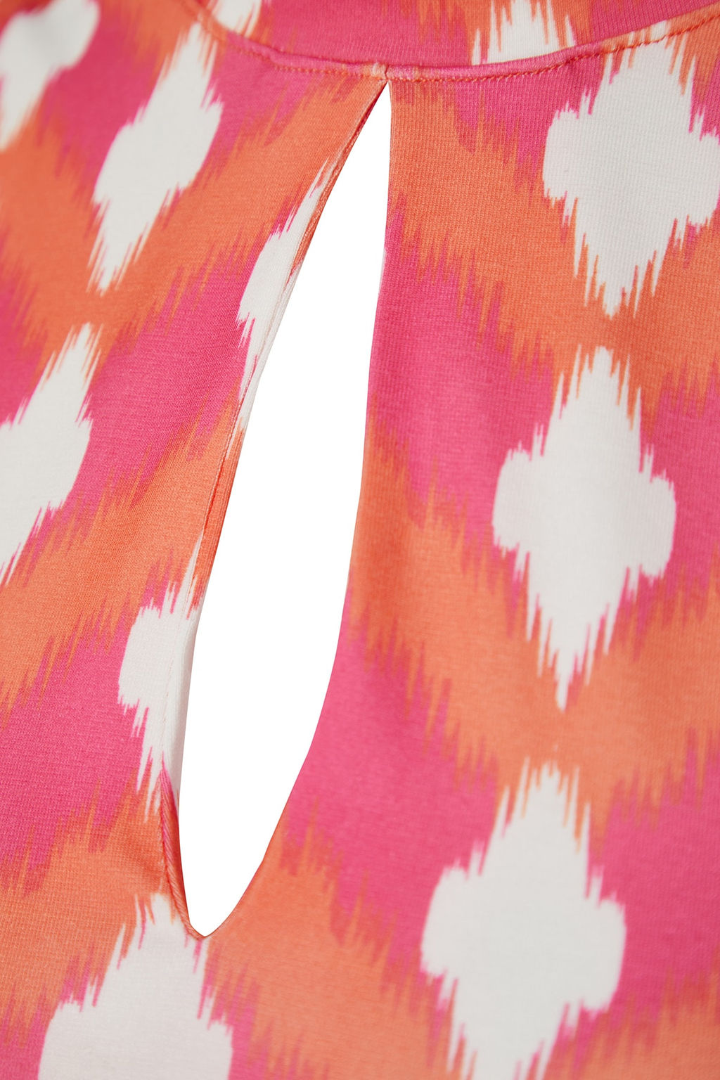 K?rm?z? Retro Desenli Cut Out Detayl? Vucuda Oturan Dik Yaka Orme Kalem Elbise TWOSS23EL02166