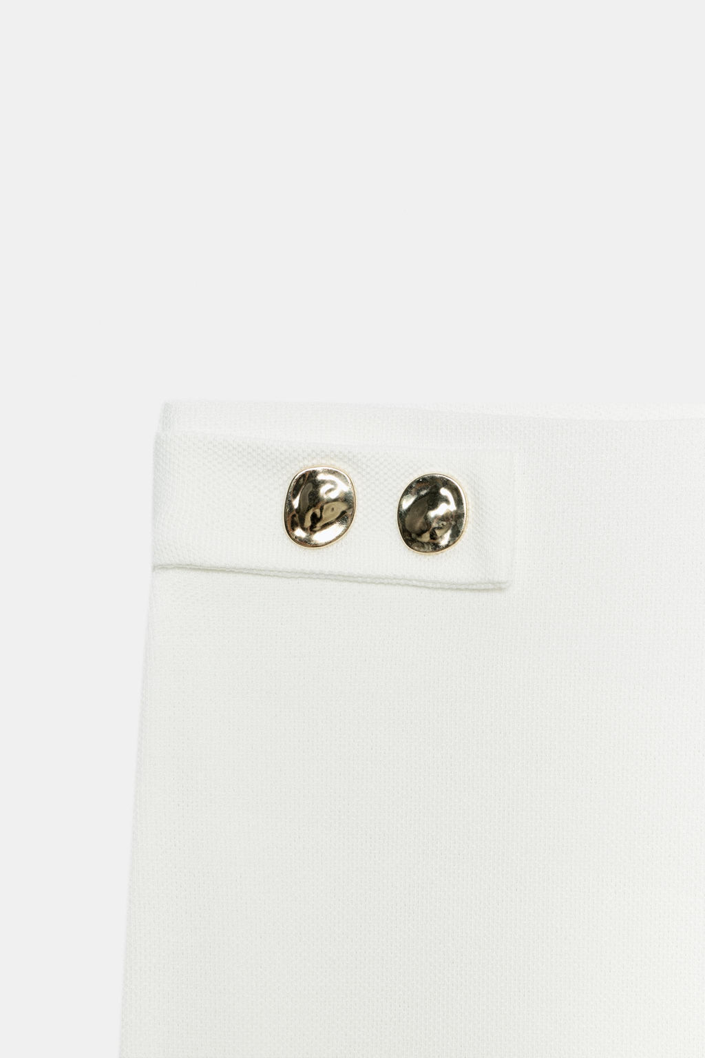 PANTAL?N RECTO PIQU? BOTONES / Blanco roto - Zara фото 6
