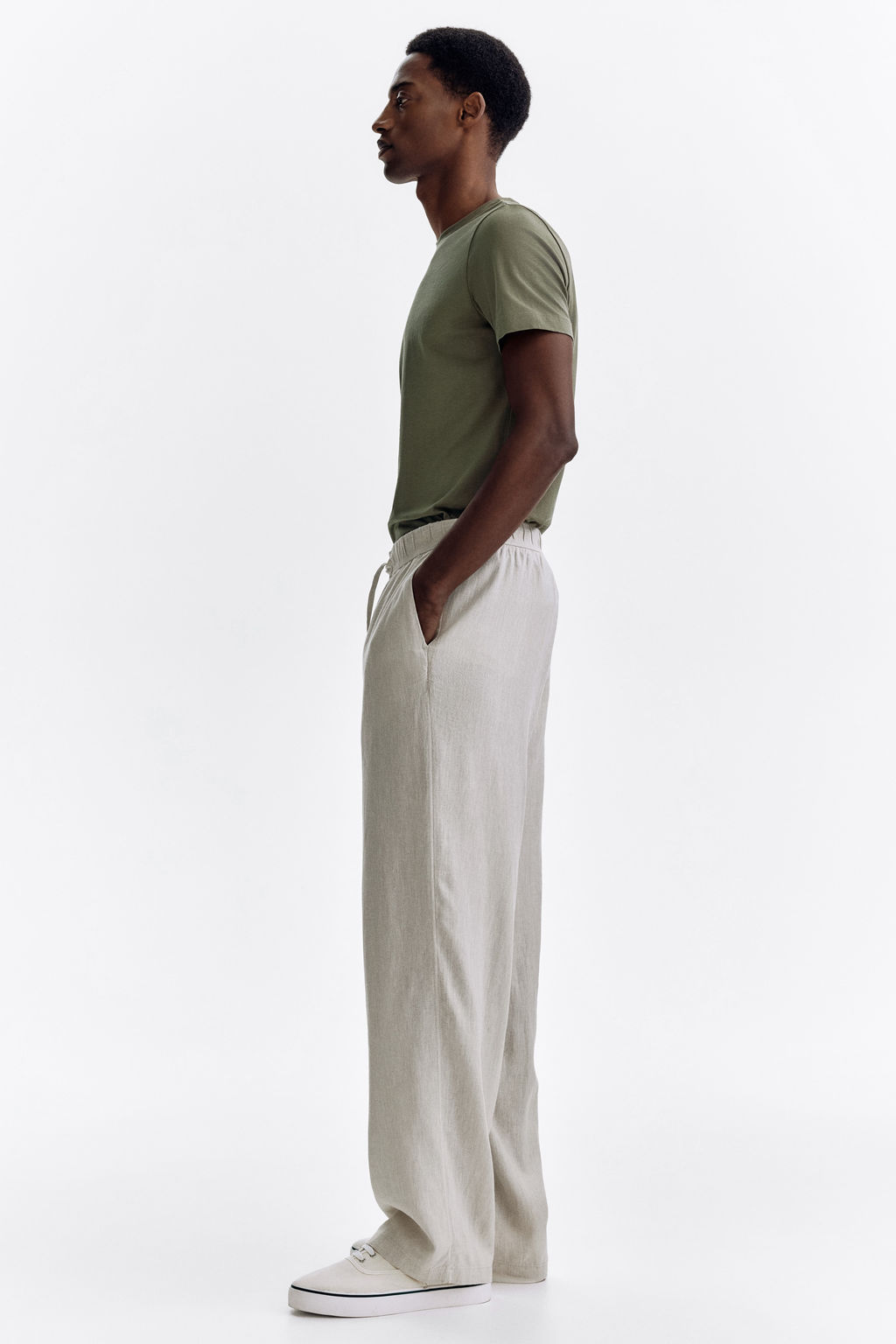 Pantal?n en mezcla de lino Relaxed Fit - H&m фото 7