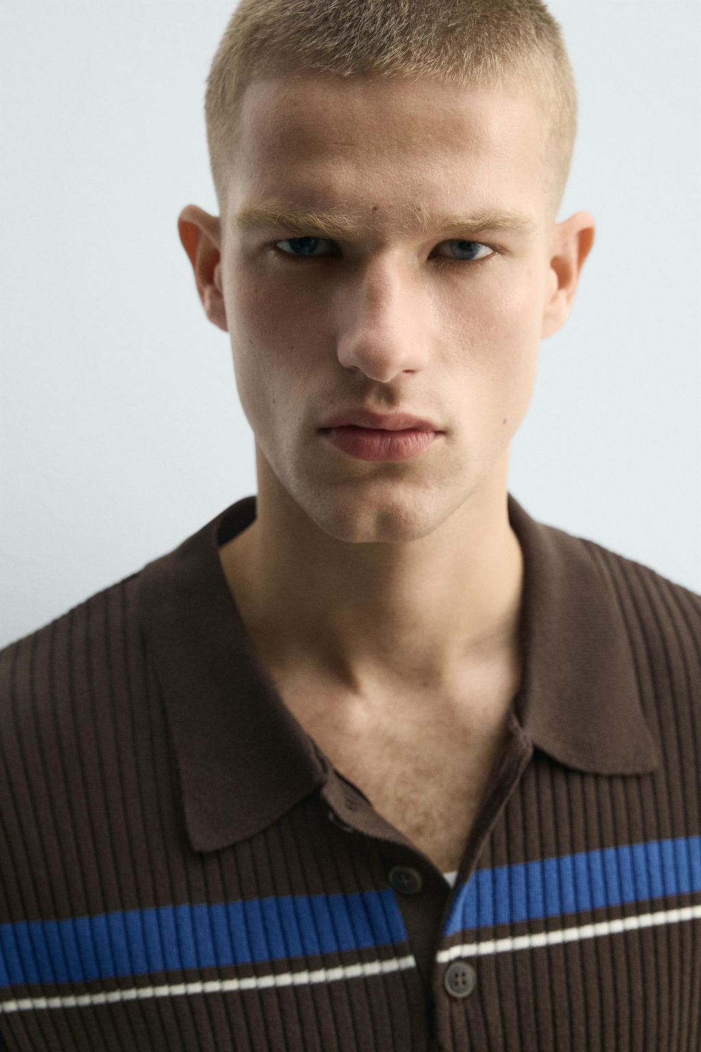 POLO PUNTO JACQUARD RAYAS / Marr?n - Zara фото 6