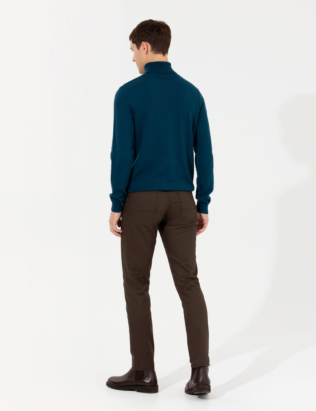 Kahverengi Slim Fit Kanvas Pantolon