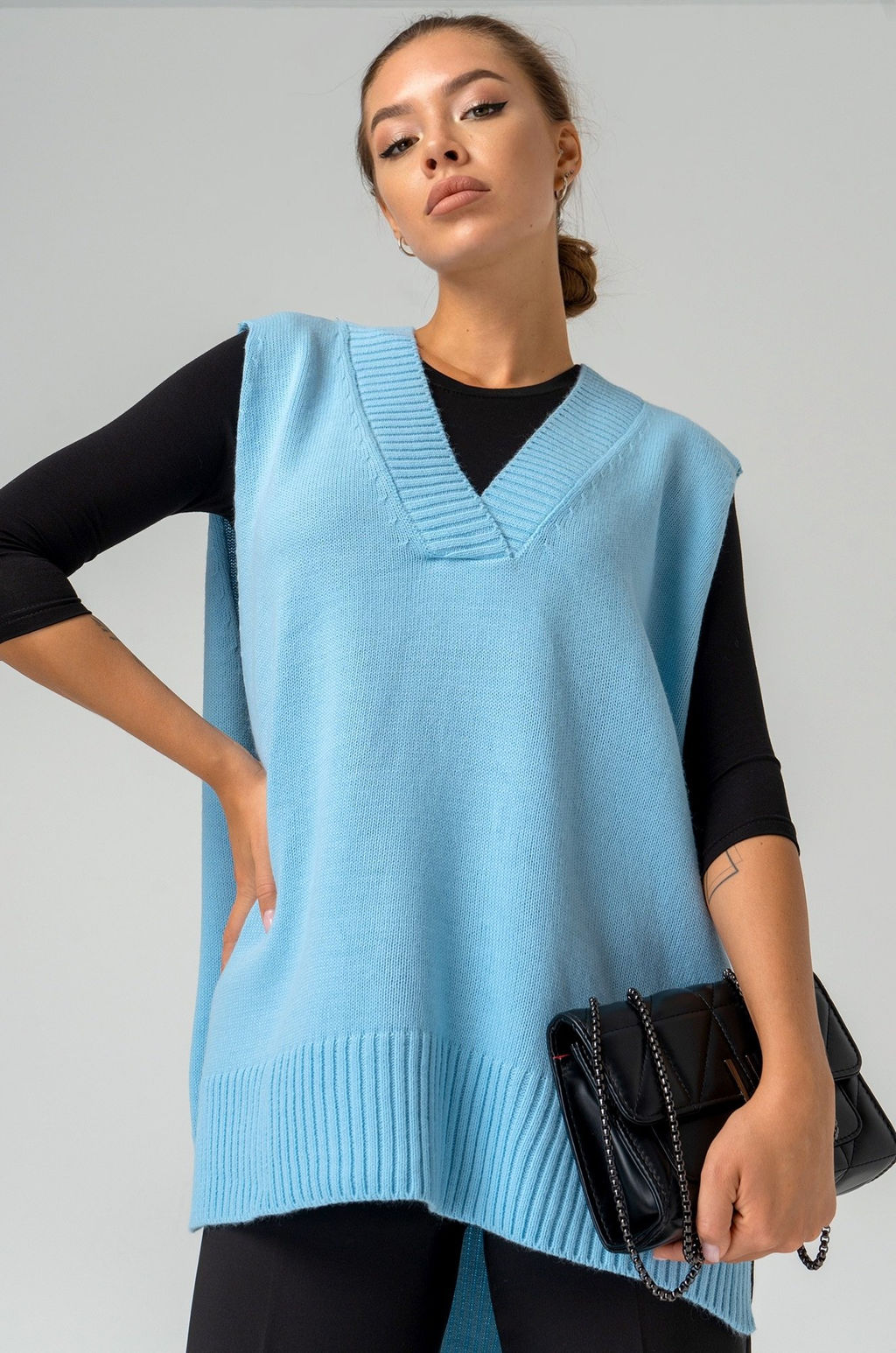 Женский вязаный жилет оверсайз Happyfox - Happy fox фото 6