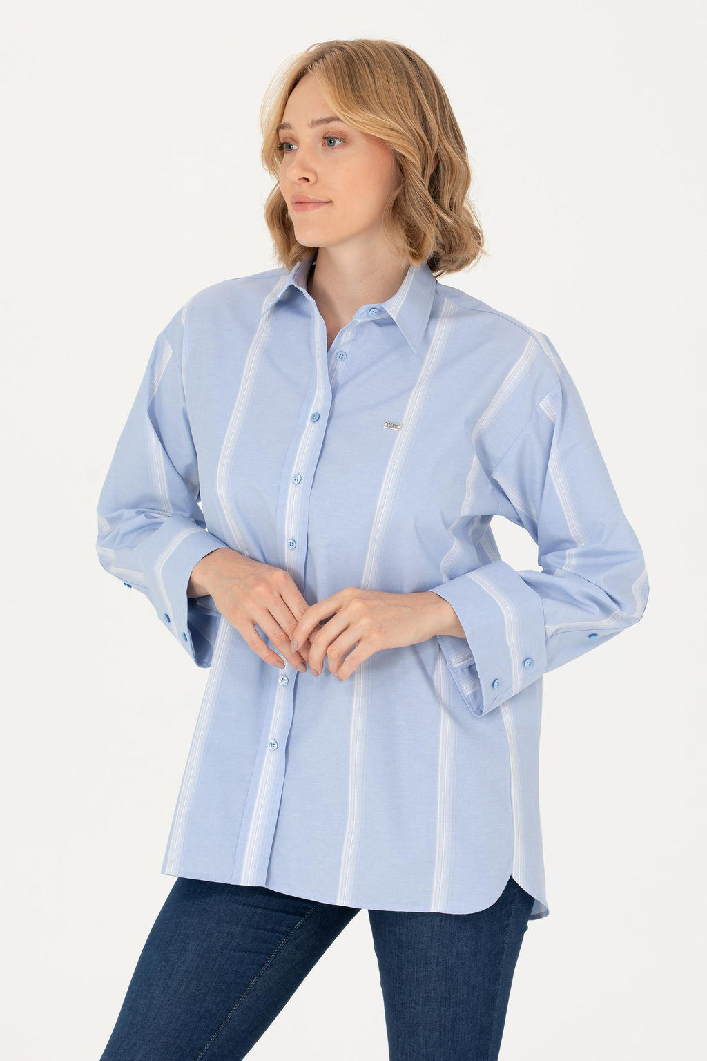 U. S. Polo Assn Женская синяя рубашка с длинным рукавом - U.s. polo assn фото 11