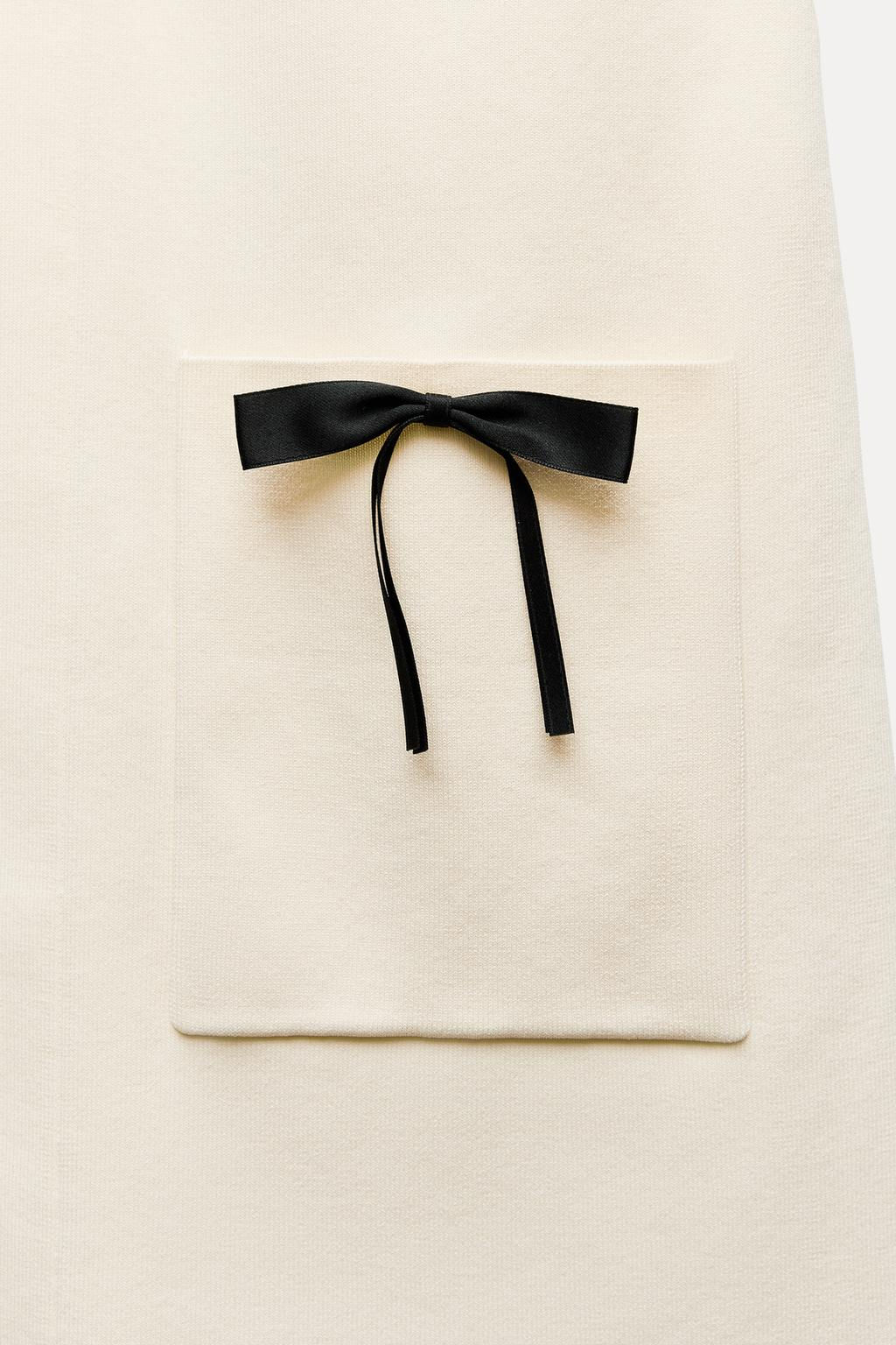 KNIT MINI DRESS WITH CONTRAST BOWS - Zara фото 4