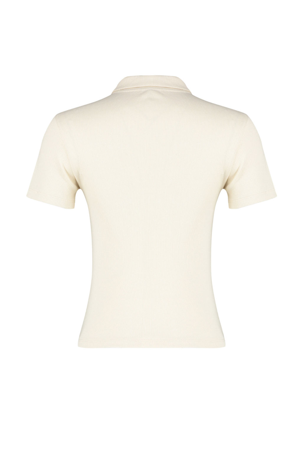 Trendyolmilla Siyah Polo Yaka Dugmeli K?sa Kol Esnek Fitilli Orme Bluz TWOSS24BZ00111  фото 17