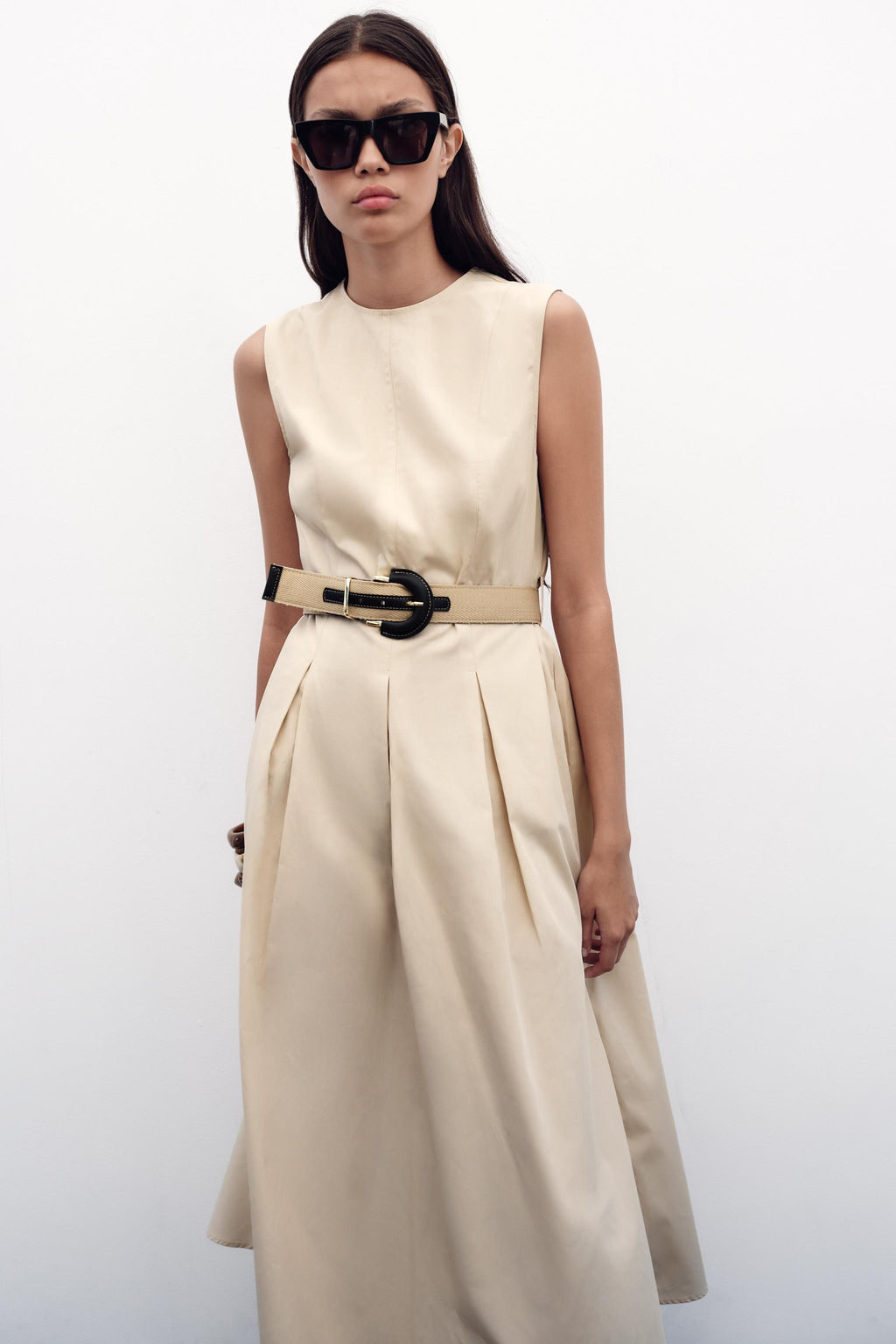 POPLIN MIDI DRESS WITH BELT - Zara фото 2