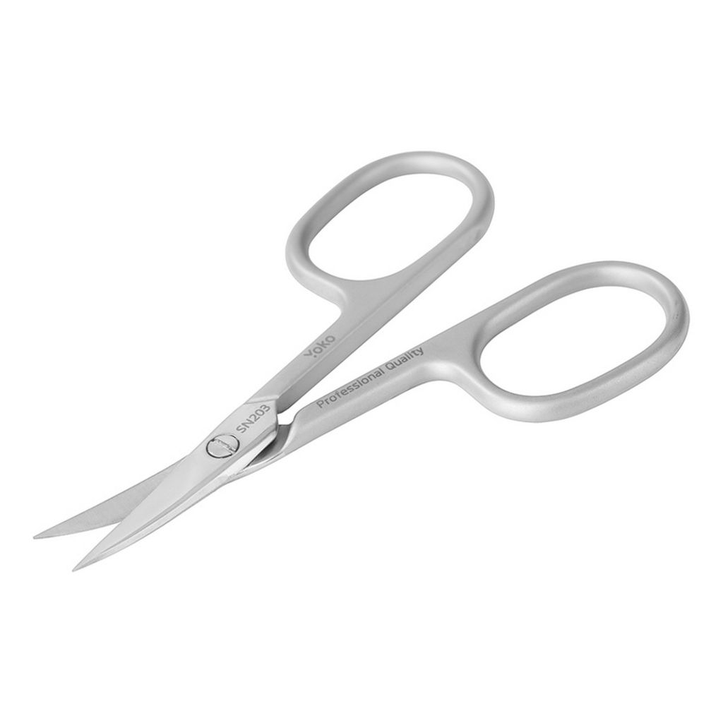 YOKO Ножницы маникюрные для ногтей изогнутые / Premium Series SN 203, матовые, ручная заточка, 9 см