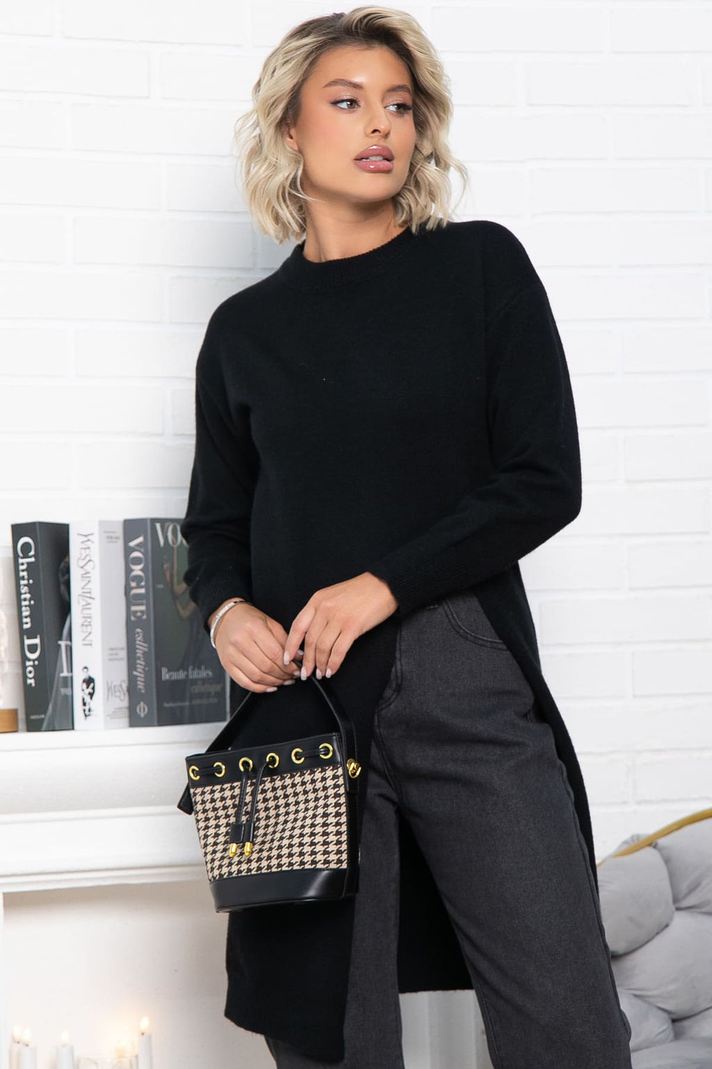 Костюм с юбкой Остин (черный) К15065-13М