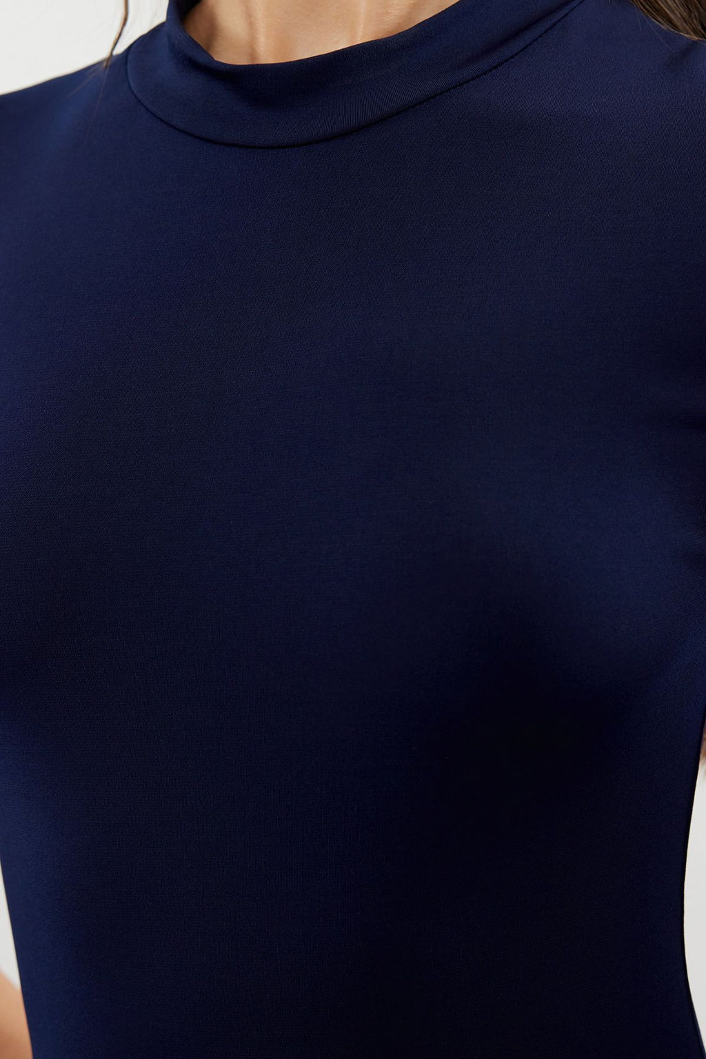 Lacivert Fitted/Vucuda Oturan Ay Kol Esnek Maxi Orme Elbise TWOAW25EL00103 - Trendyolmilla фото 2