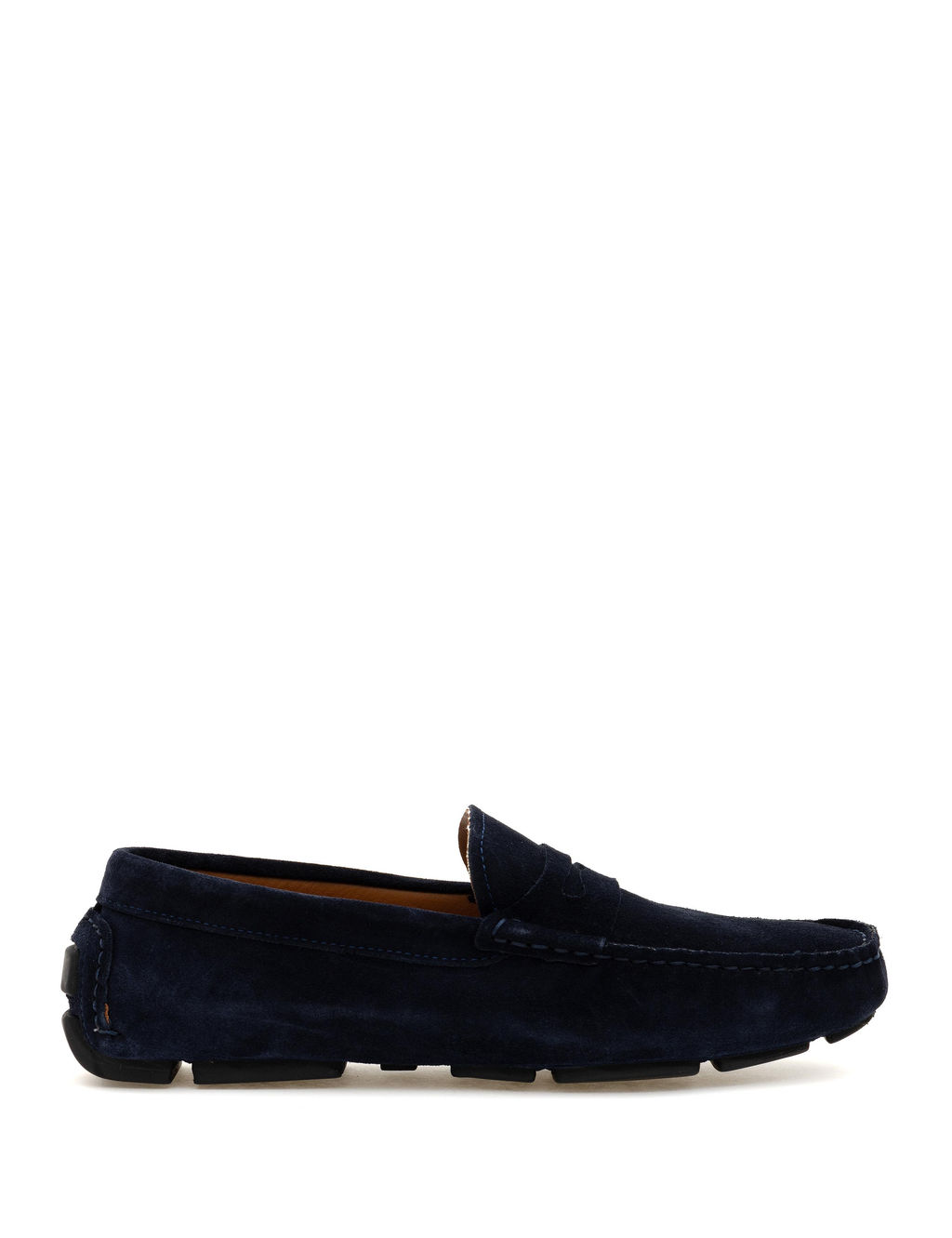 Lacivert %100 Deri Loafer Ayakkab_