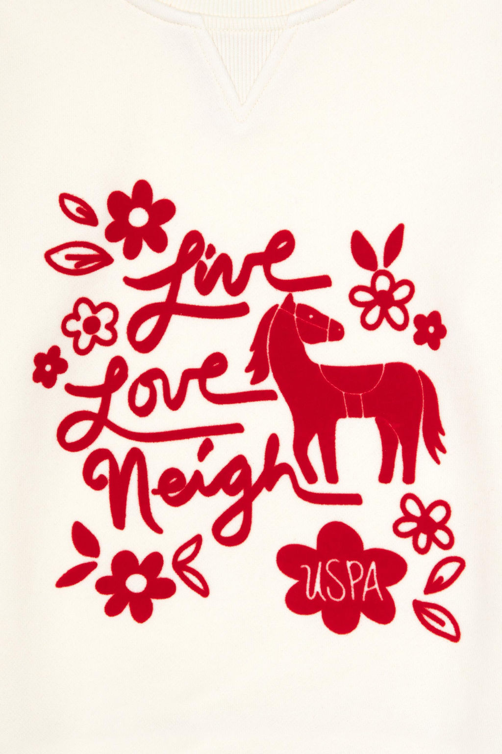 K_z _ocuk Krem Bisiklet Yaka Sweatshirt - U.s. polo assn фото 4