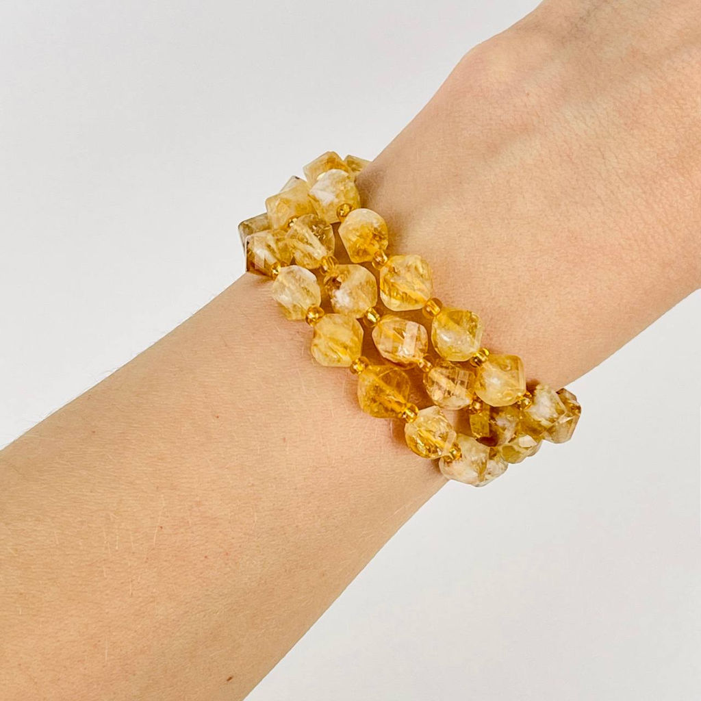 Бусины для украшений из Цитрина (38 бусин) 37 см