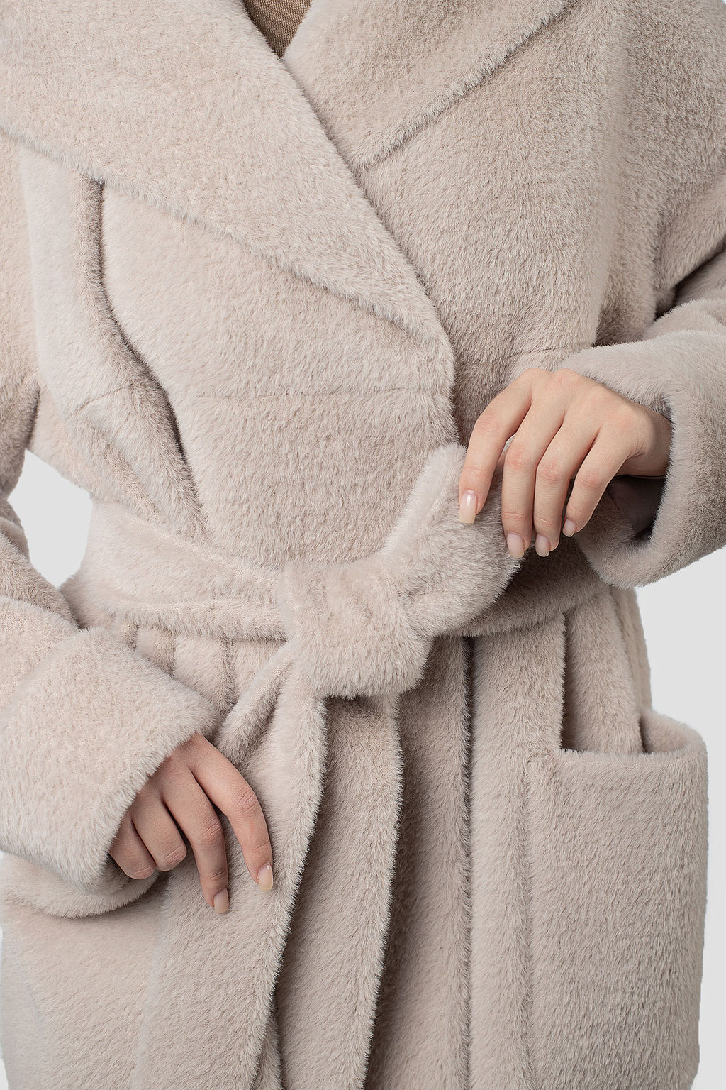01-12114 Пальто женское демисезонное (пояс) - El podio фото 6