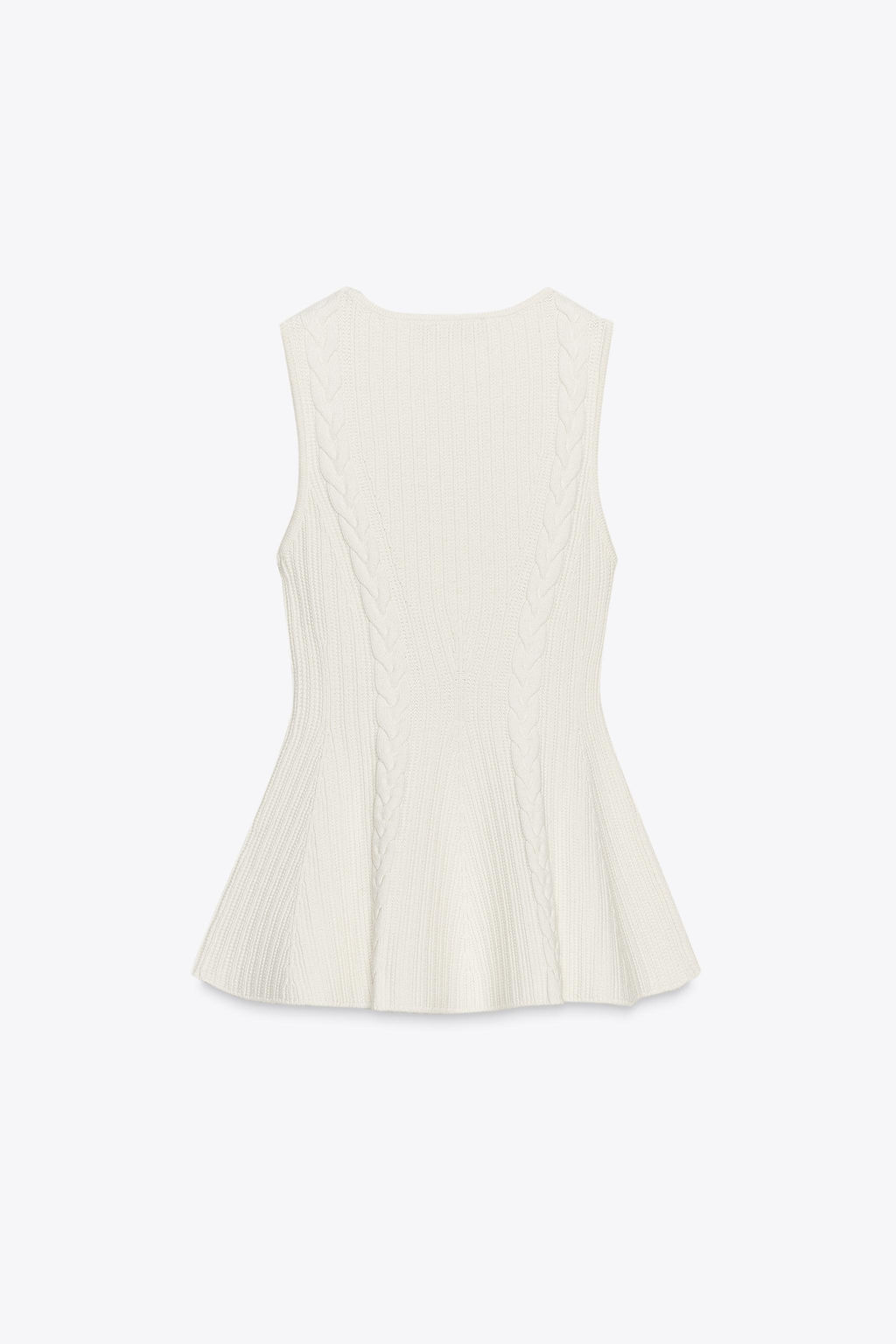 CABLE KNIT PEPLUM TOP - Zara фото 8
