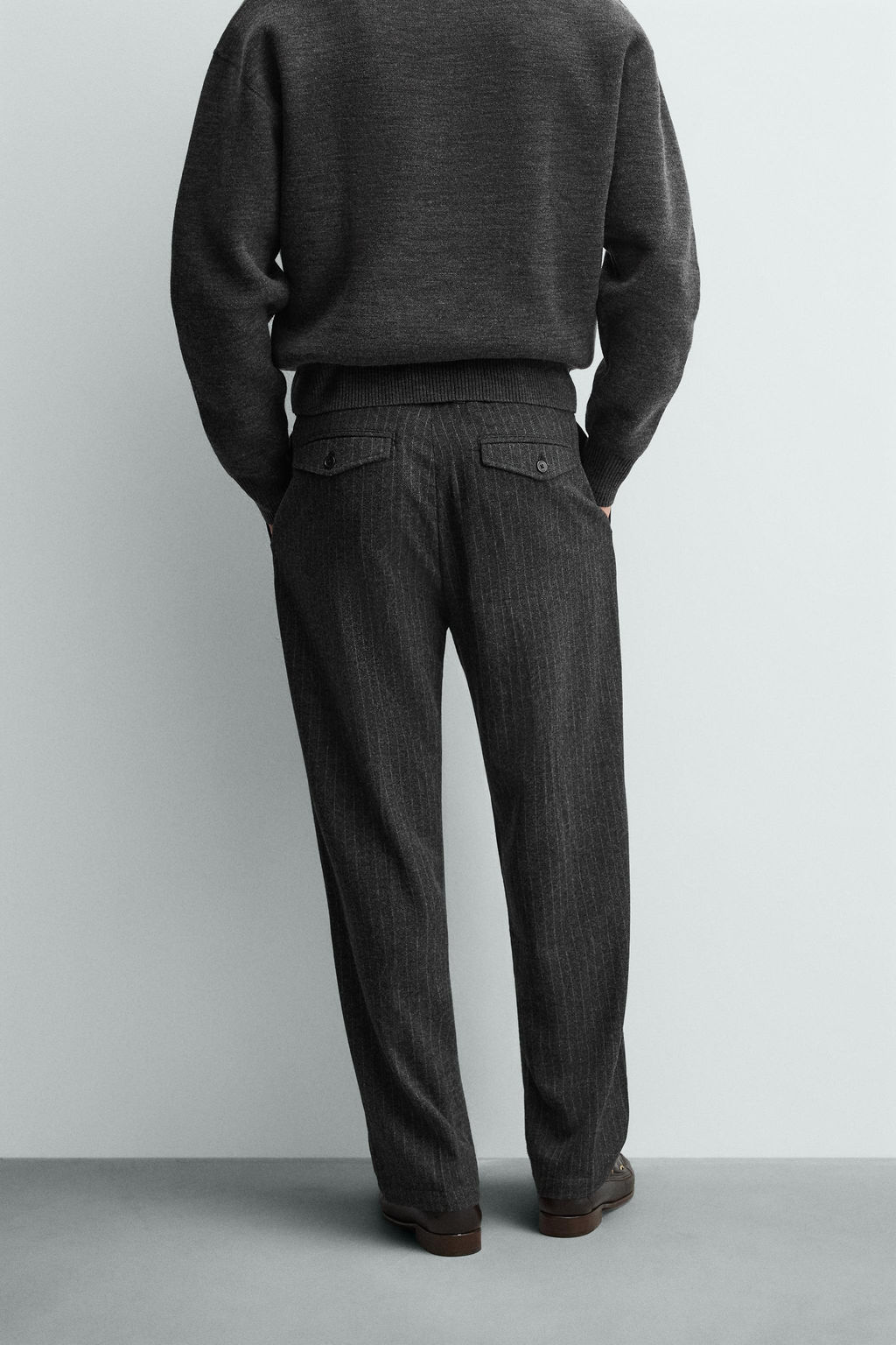 RELAXED FIT PINSTRIPED TROUSERS - Zara фото 3