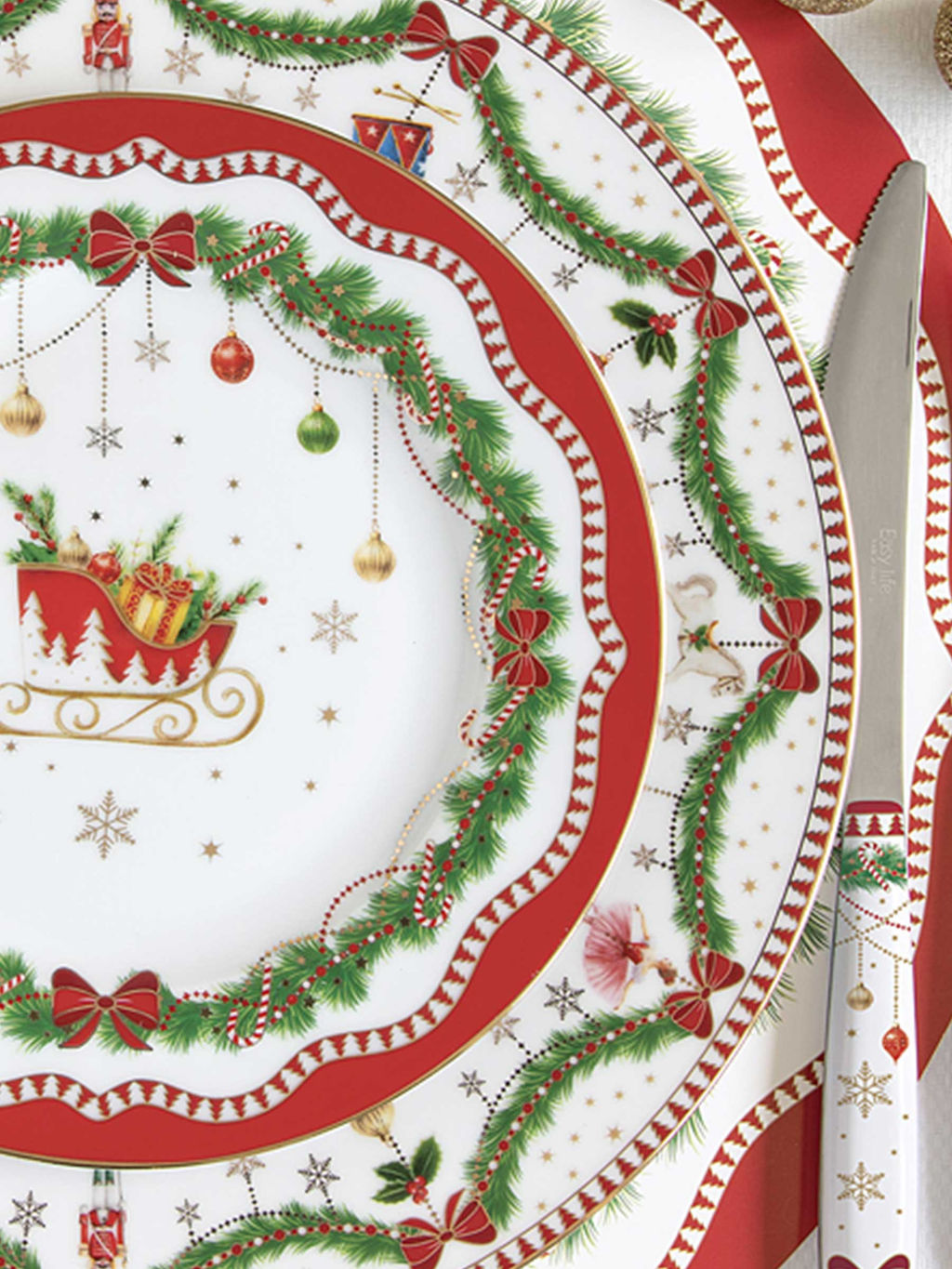 Тарелка обеденная, 26,5 см, фарфор P, белая, Новогодняя гирлянда, Magie de Noel - Easy life фото 2