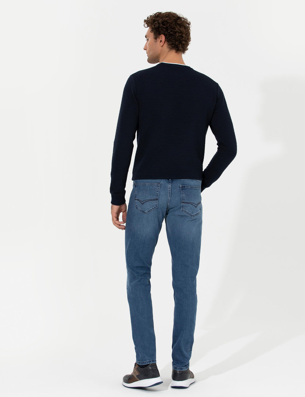 Синие джинсовые брюки узкого кроя - Cacharel фото 4