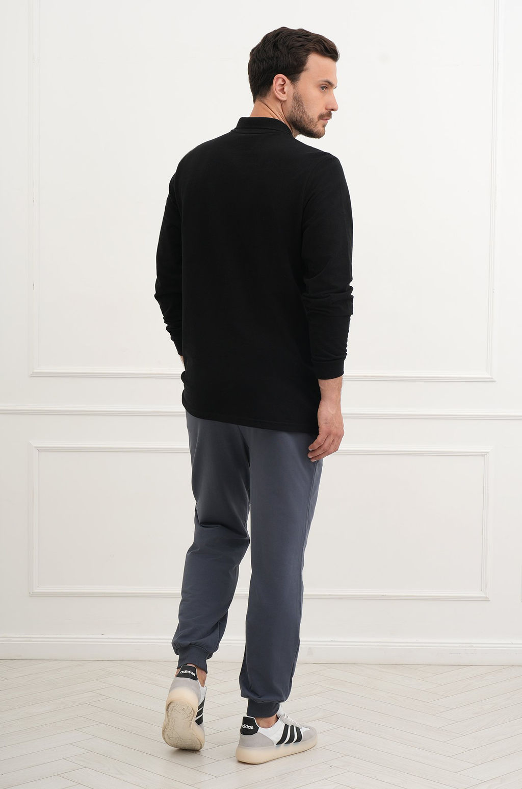 Мужской базовый лонгслив-поло Happyfox