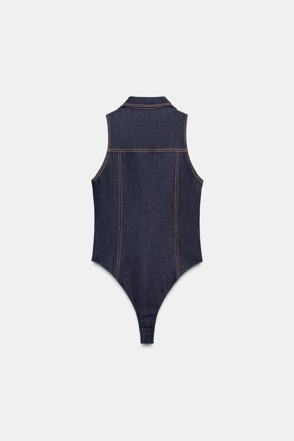 Z1975 FITTED DENIM BODYSUIT - Zara фото 8