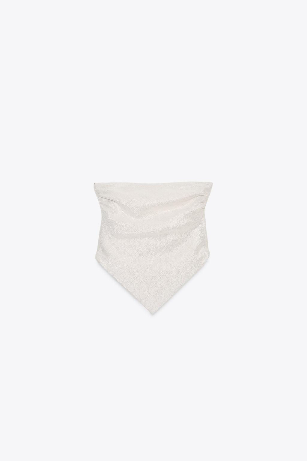 METALLIC THREAD HALTER TOP - Zara фото 4
