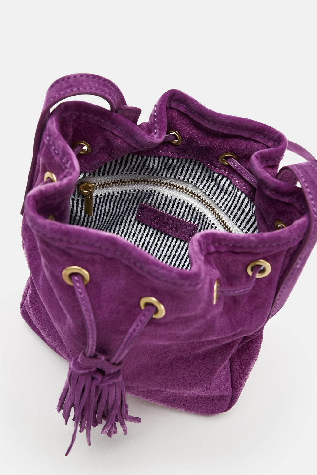 MINI BANDOLERA FRUNCIDA PIEL / Morado - Zara фото 6