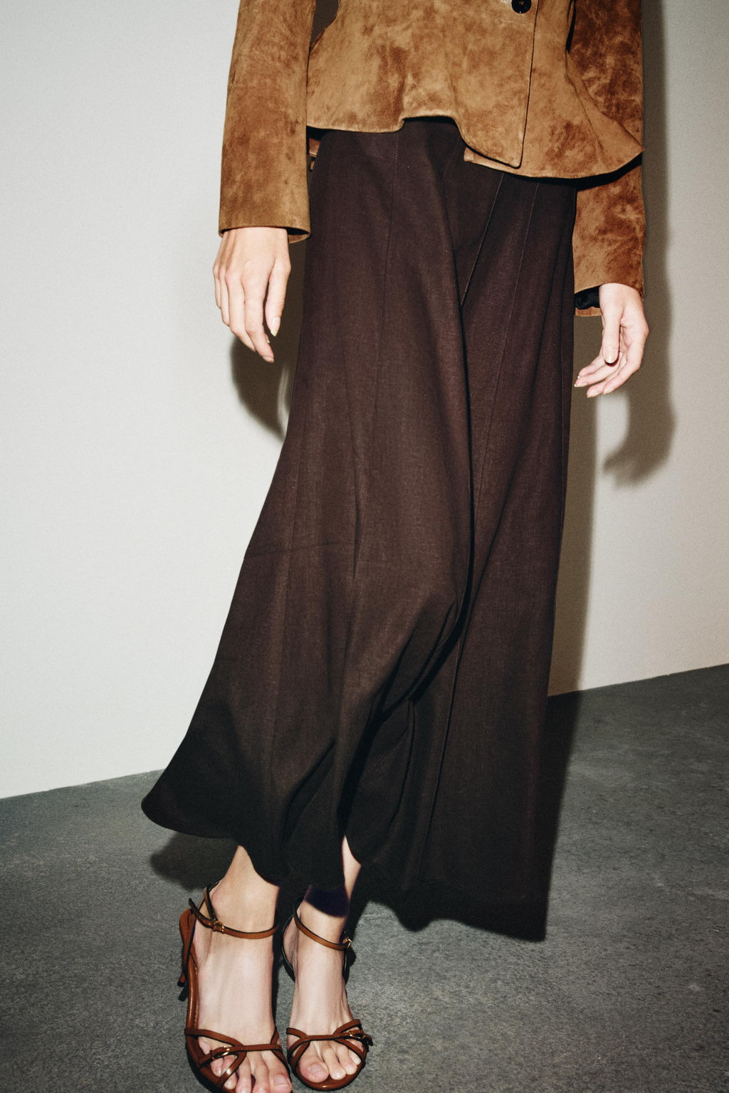 LINEN BLEND MIDI SKIRT - Zara фото 4